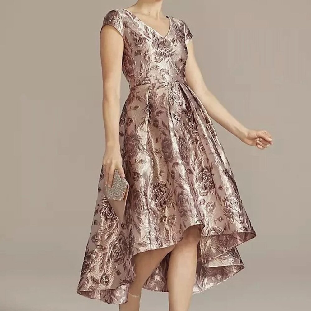 High-Low Formal Jacquard Dress